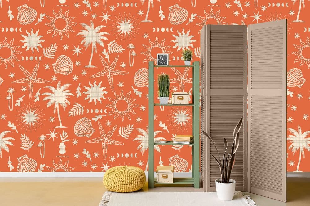 Orange Floral Pattern view 1