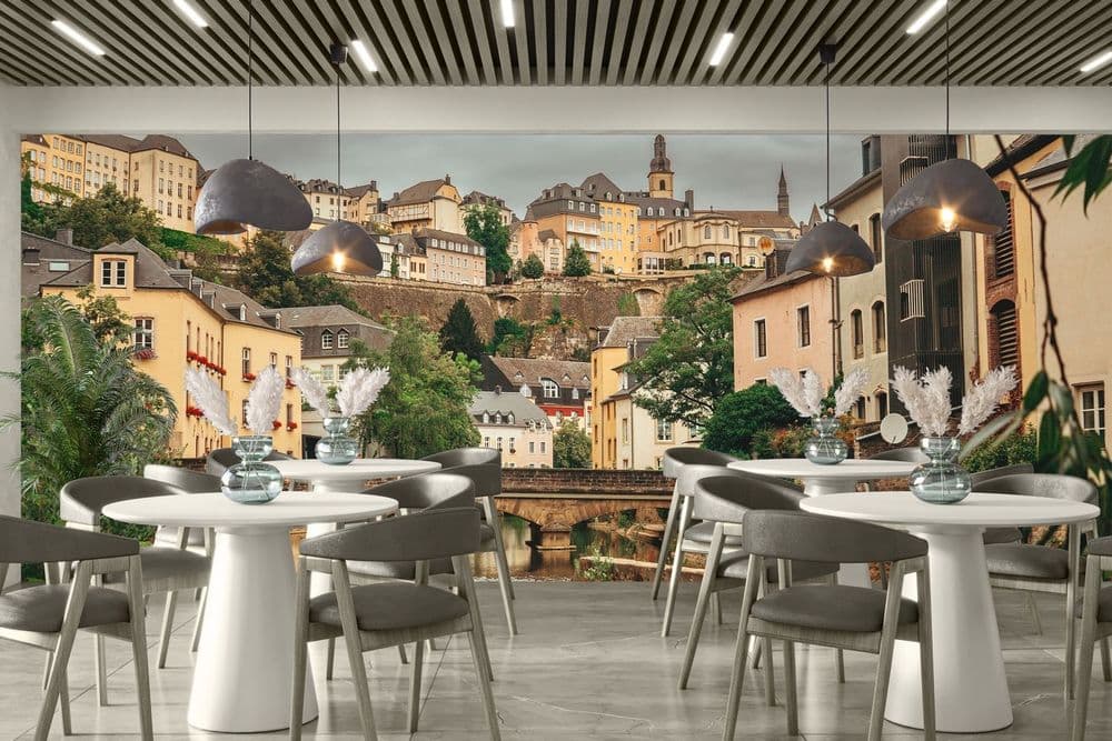 European Riverside Town view 1