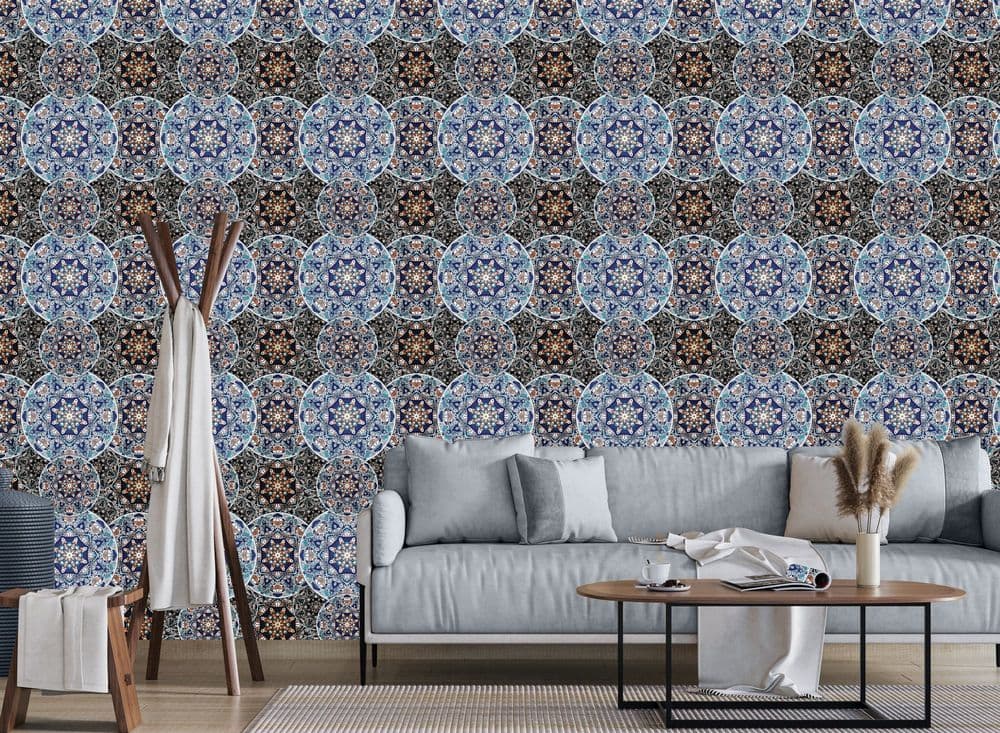 Intricate Blue Mandala Pattern view 1