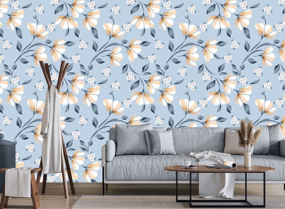 Blue Botanical Pattern view 1