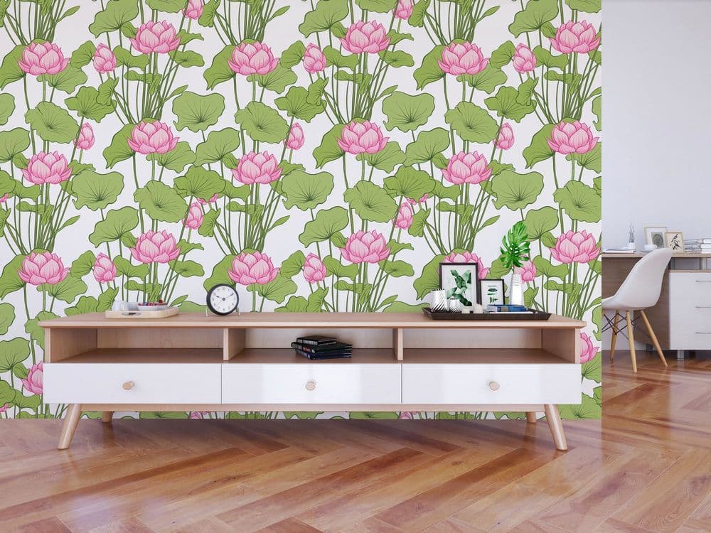 Pink Lotus Pattern view 1