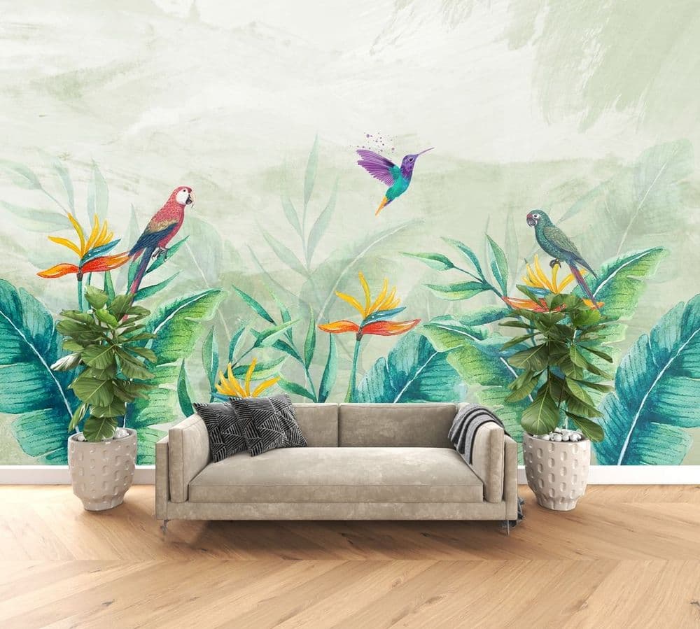 Tropical Birds & Flowers view 1