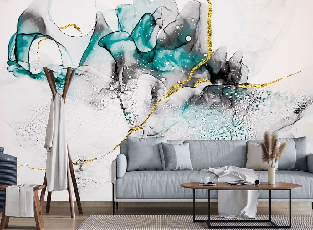 Abstract Turquoise Marble view 1