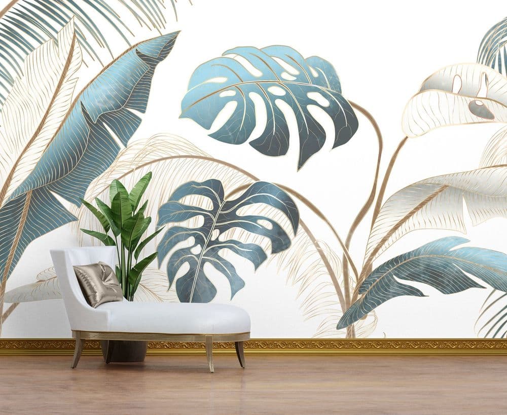 Gold & Blue Tropical view 1