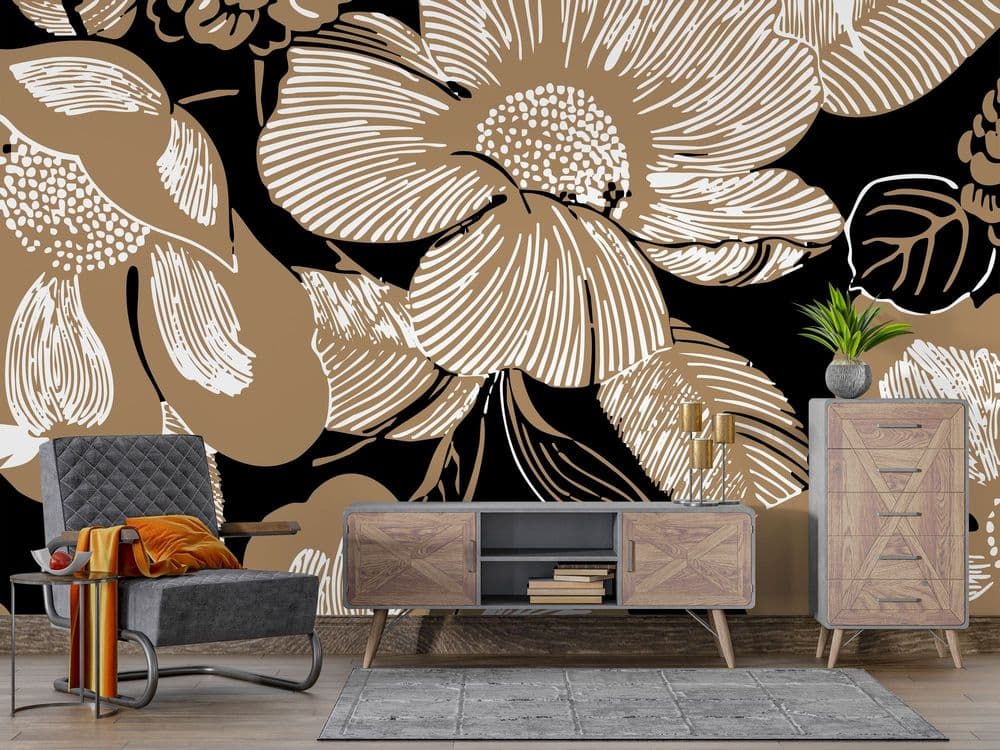 Black Floral Pattern view 1
