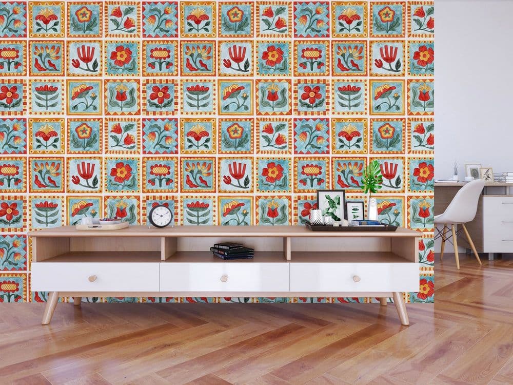 Colorful Folk Tile Pattern view 1