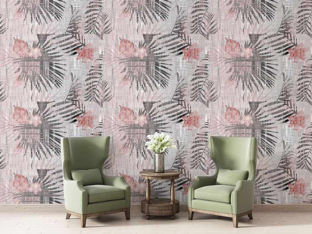 Pastel Tropical Leaves view 1