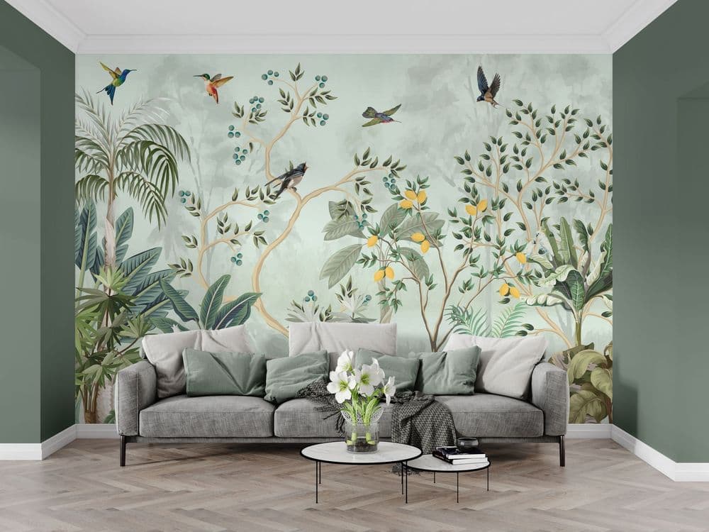 Tropical Floral Mural view 1