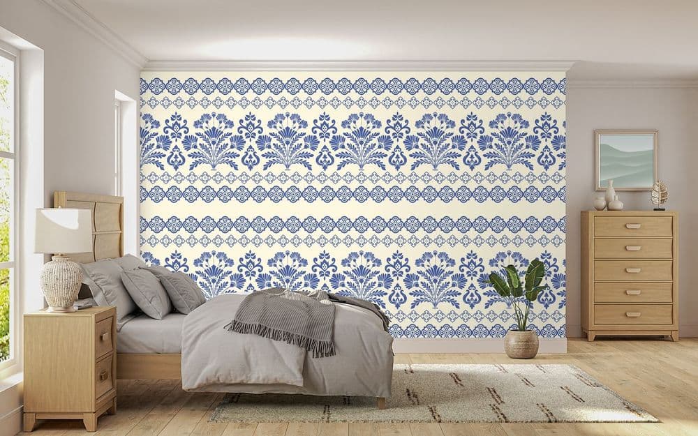 Ornamental Blue Border Pattern view 1