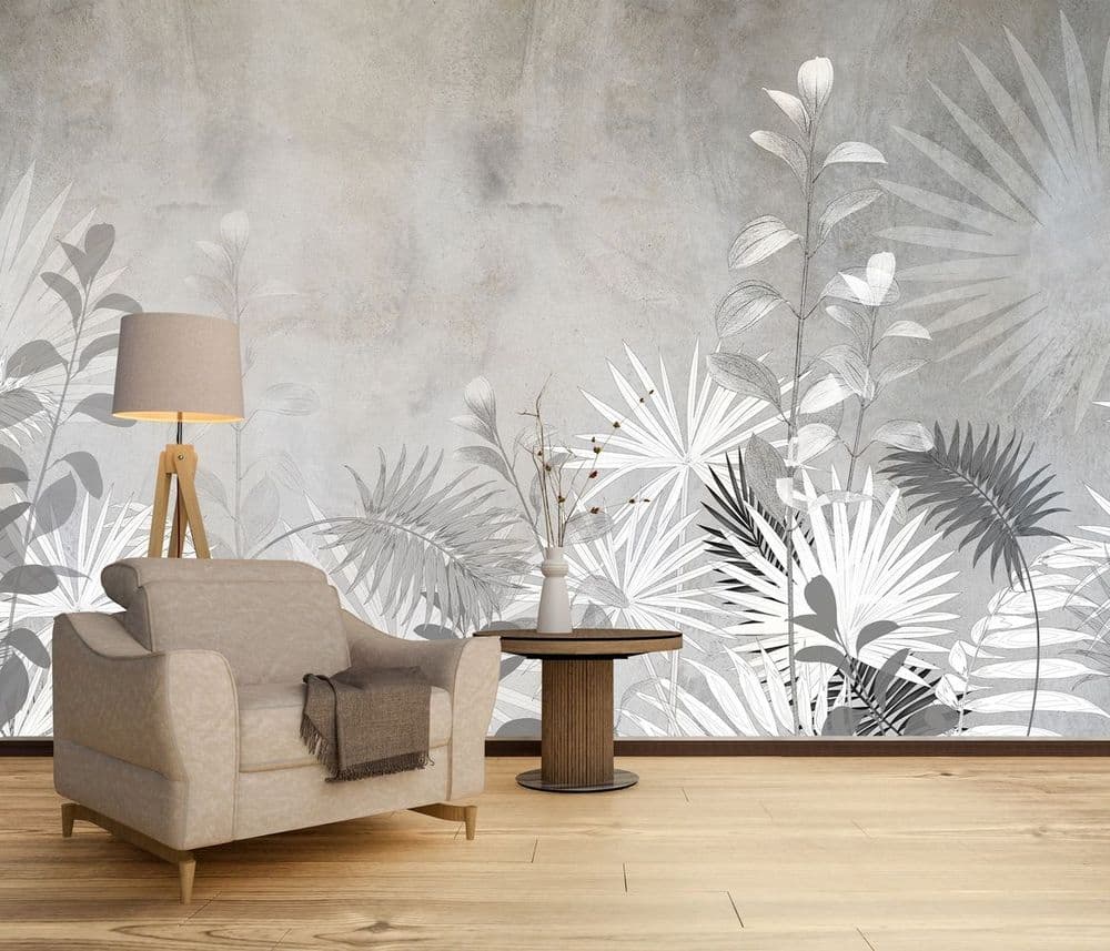 White Tropical Leaves view 1