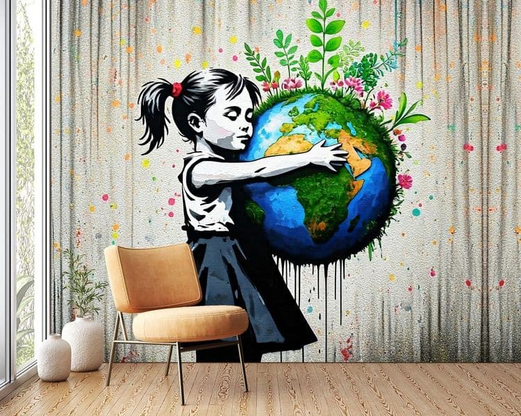 Girl Holding the Earth