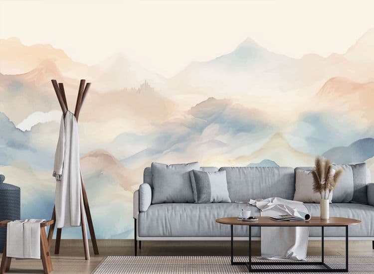 Watercolor Mountain Landscape
