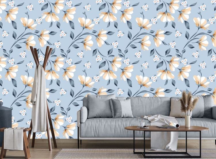 Blue Botanical Pattern