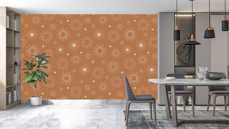 Brown Floral Star Pattern