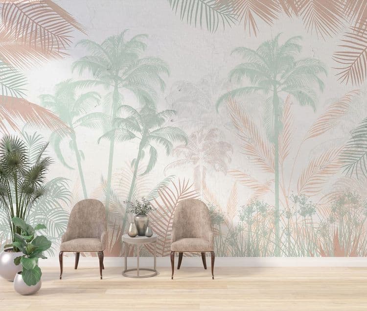 Pastel Tropical Landscape