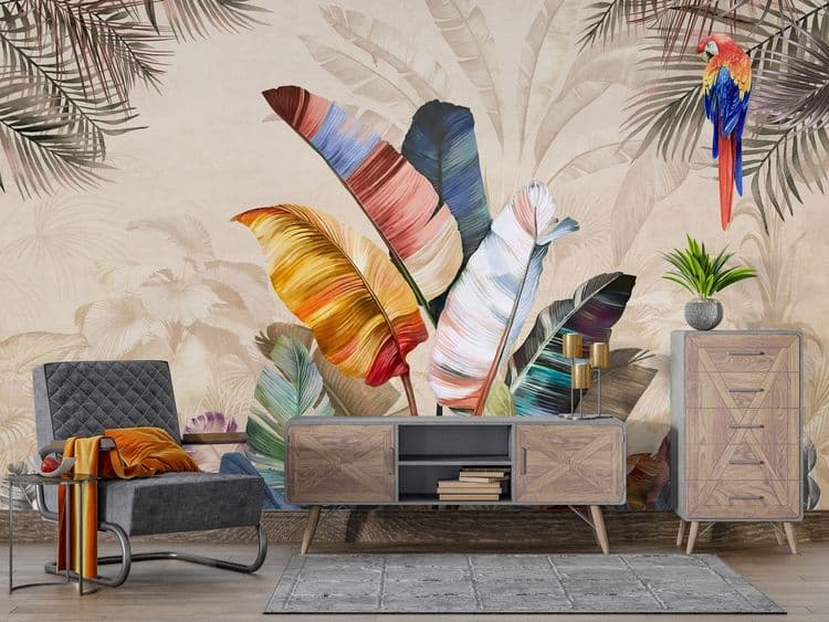 Tropical Birds & Leaves