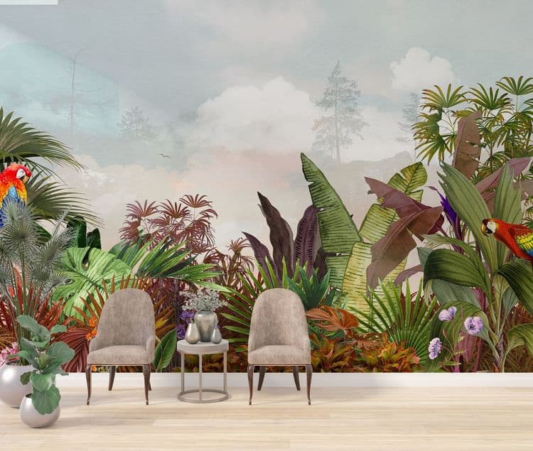 Tropical Birds & Leaves