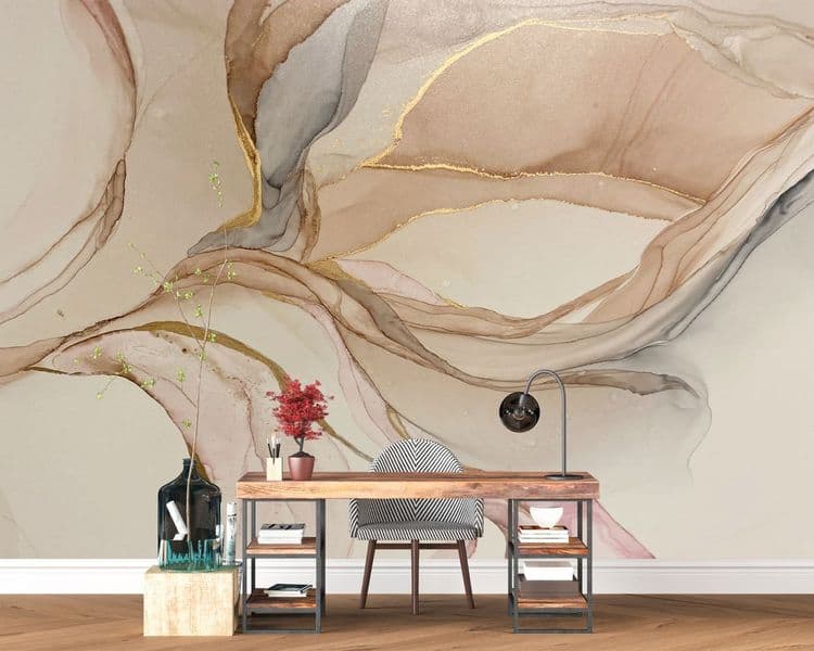 Golden Marble Waves