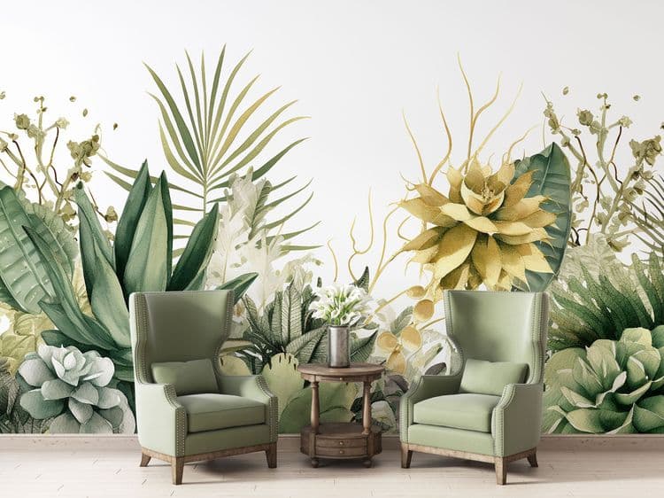 Golden Tropical Flowers