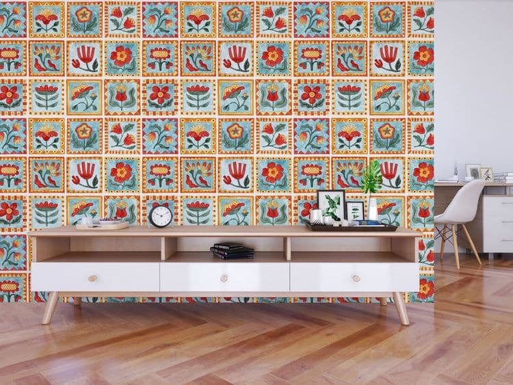 Colorful Folk Tile Pattern