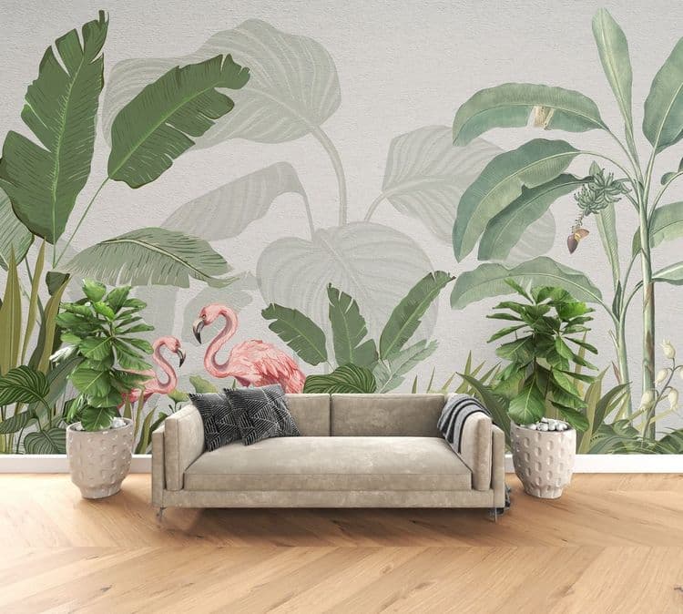 Banana & Flamingo Mural