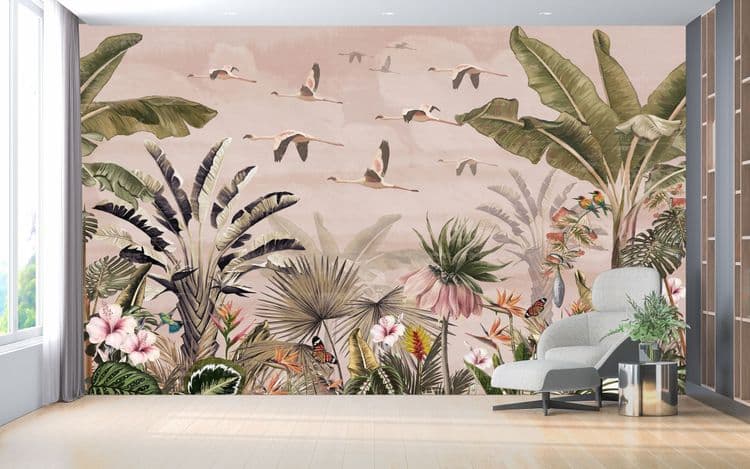 Tropical Flamingo Forest