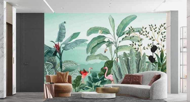 Tropical Banana Leaf Mural