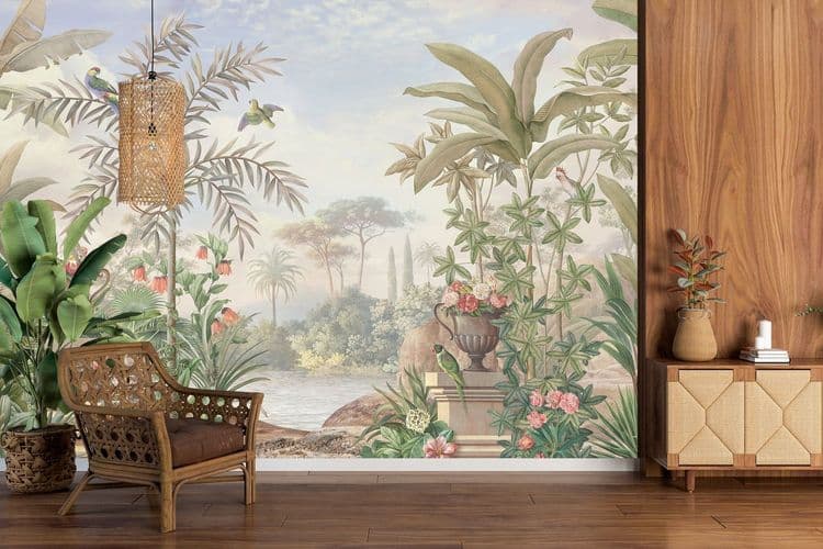 Tropical Vintage Botanical Landscape