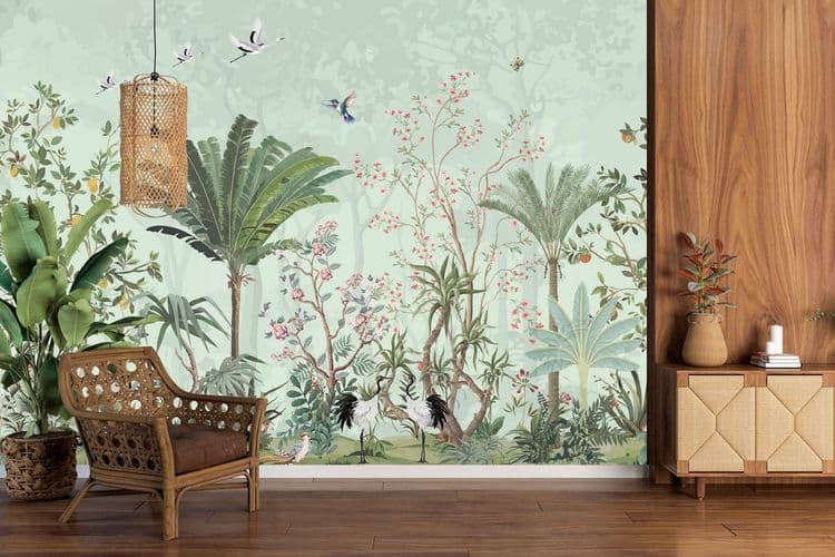 Tropical Floral Wall Mural