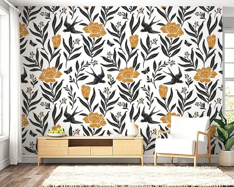 Black & White Floral Pattern