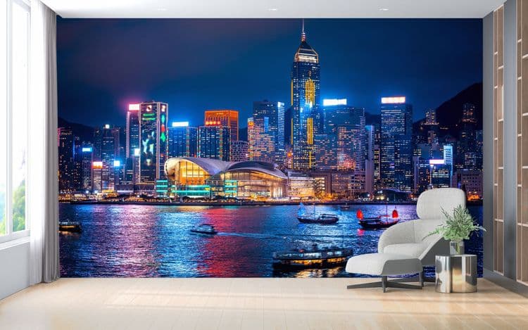 Waterfront Night Skyline