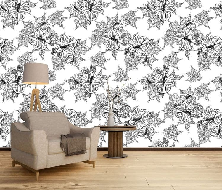 Black Line Floral