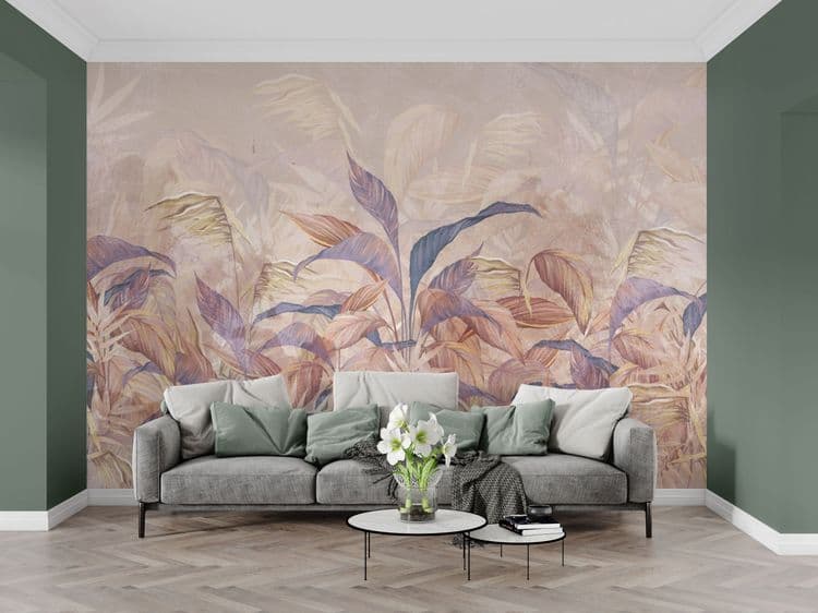 Beige Tropical Leaves