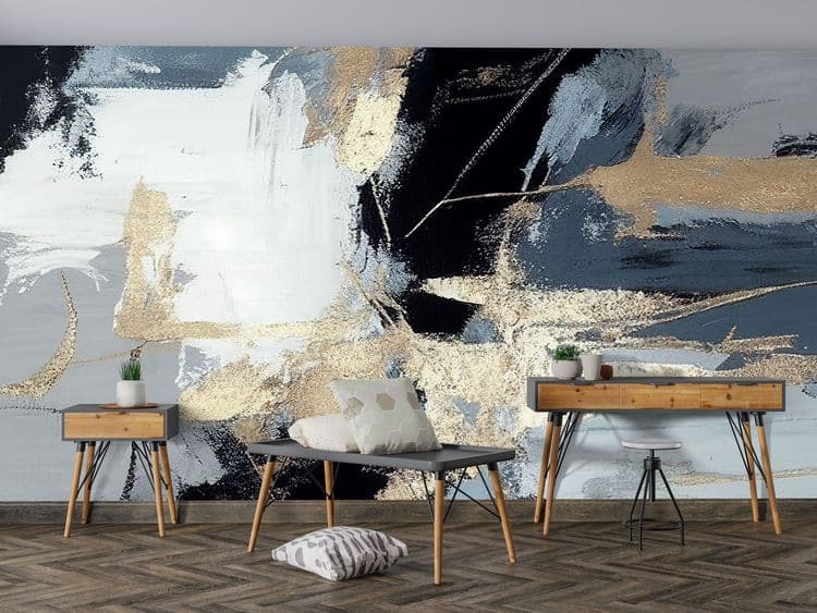 White & Gold Abstract