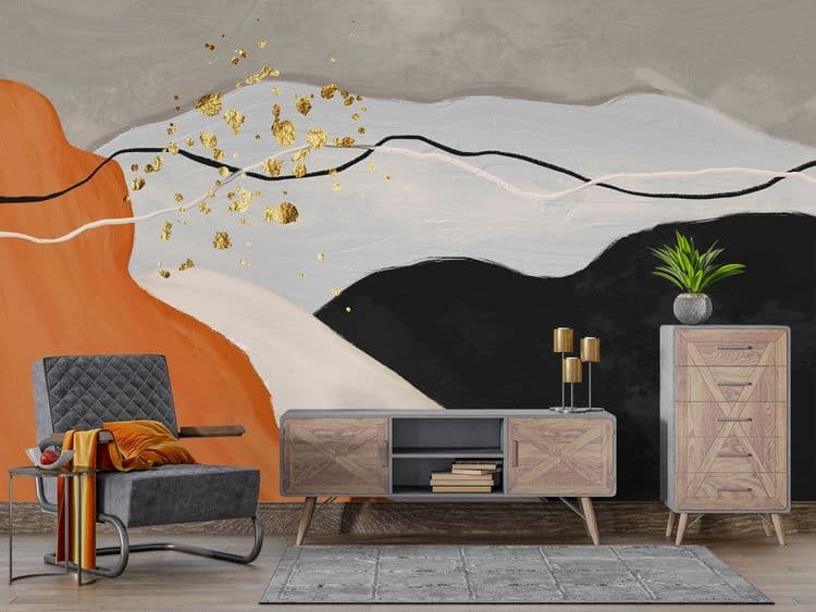 Orange Abstract Waves