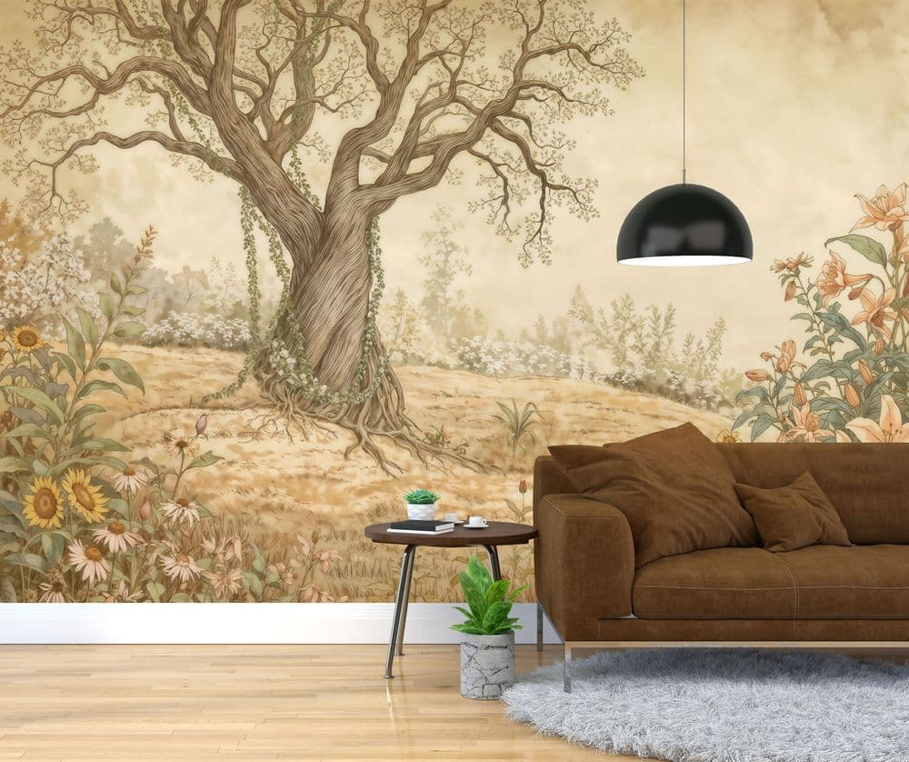 Vintage Wildflower Meadow view 1
