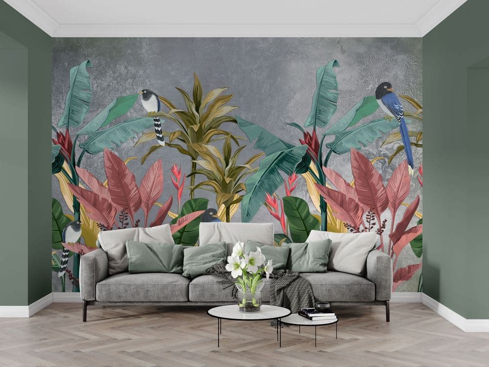 Birds & Botanical Leaves view 1