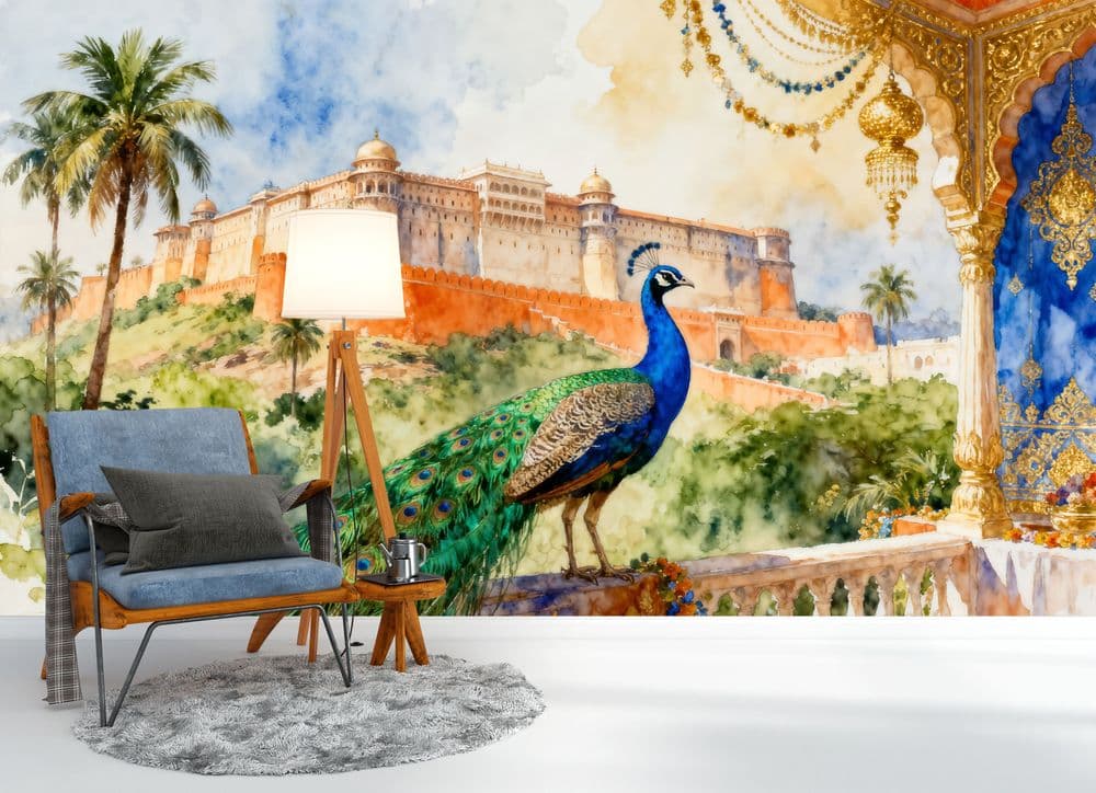 The Azure Peacock of Amber Fort view 1