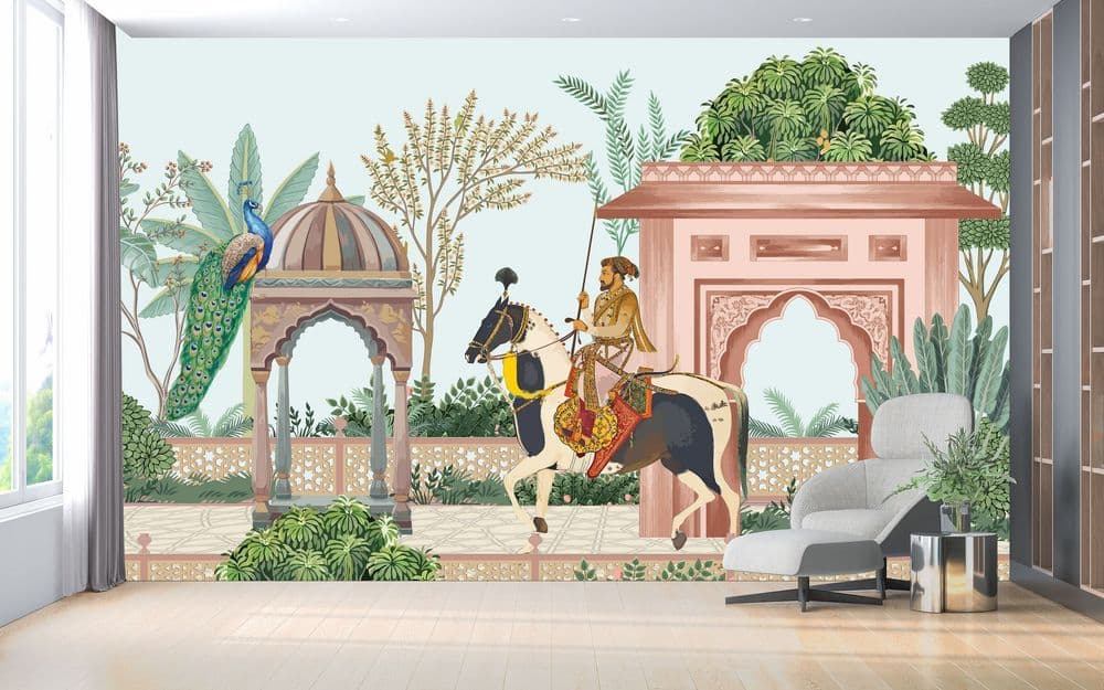 Traditional Mughal Garden Illustration view 1