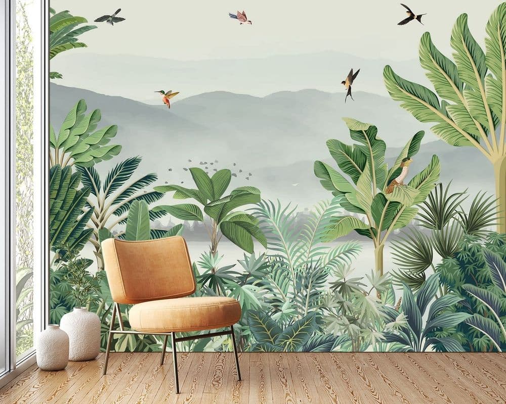 Tropical Jungle Wall Mural view 1