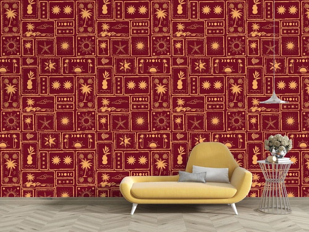 Ornamental Burgundy Pattern view 1