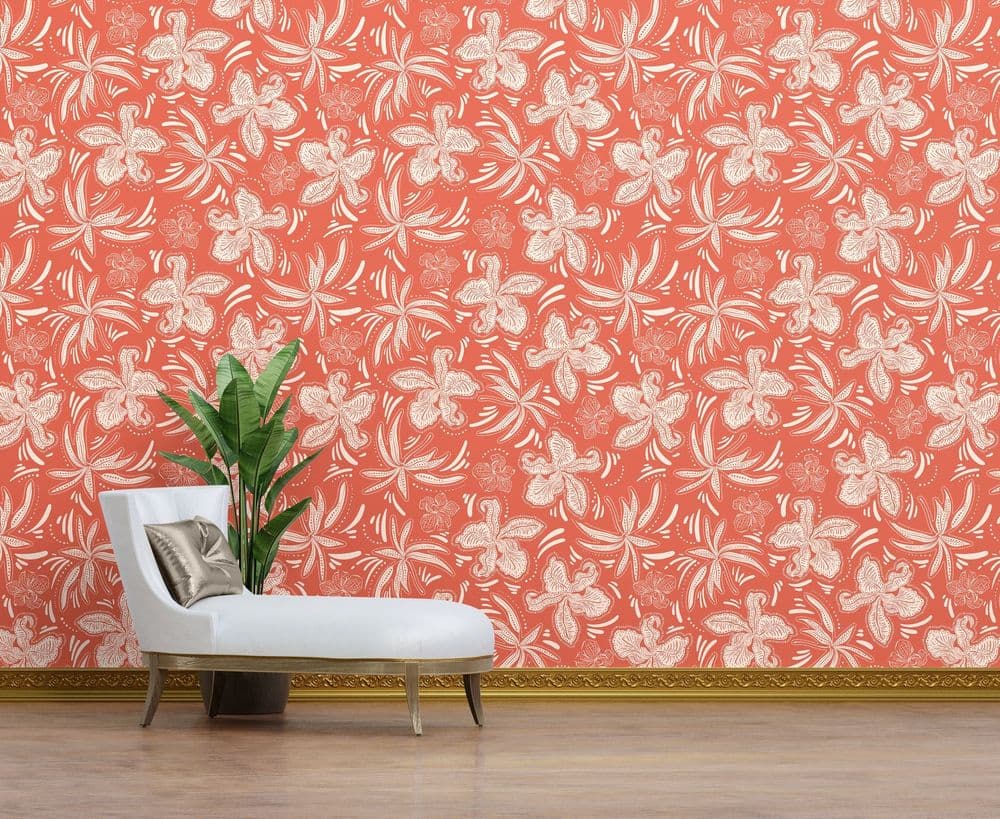 Coral Floral Pattern view 1