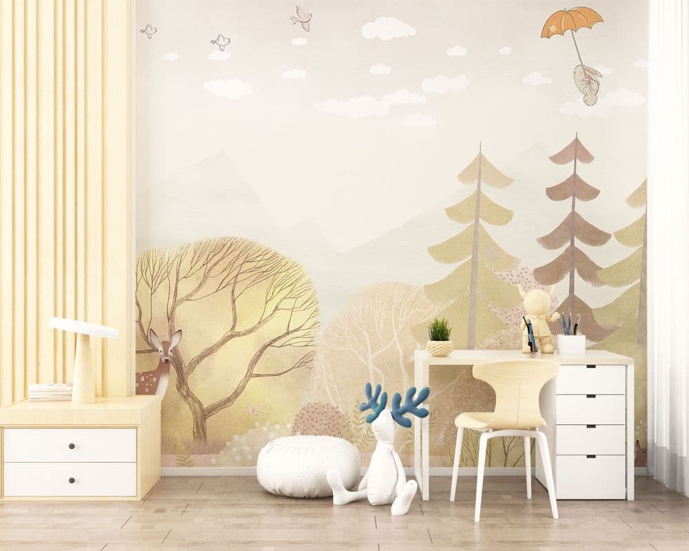 Serene Gold-Leaf Forest view 1