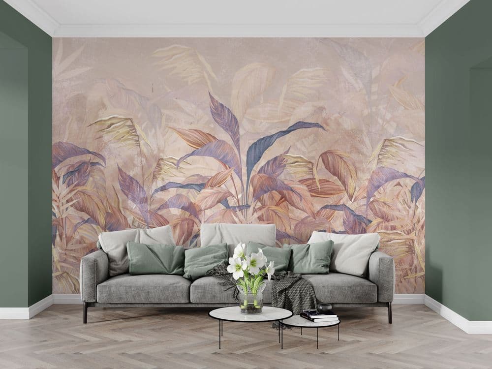 Beige Tropical Leaves view 1